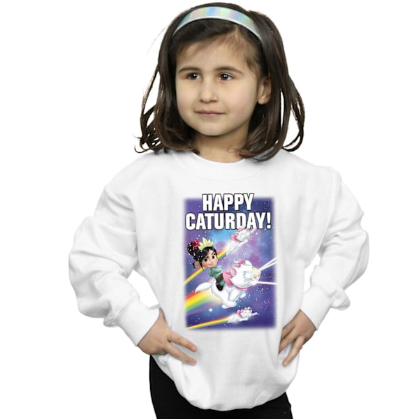Disney Girls Wreck It Ralph Happy Caturday Sweatshirt 5-6 år White 5-6 Years