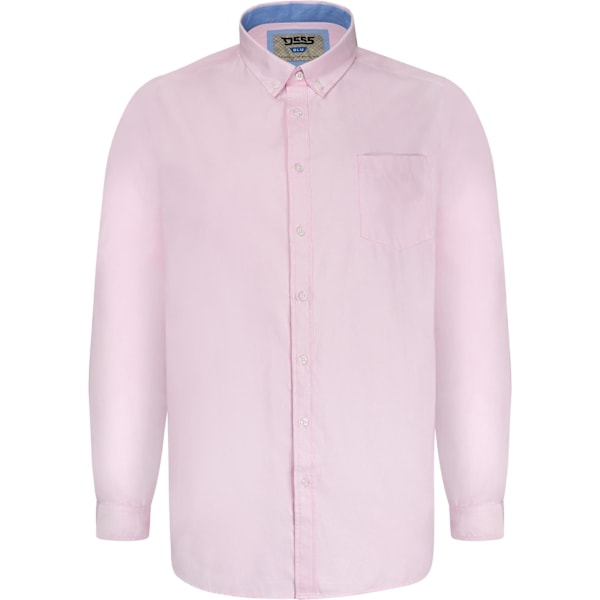 Duke Herr D555 Richard Oxford Kingsize Långärmad Skjorta 7XL Rosa Pink 7XL