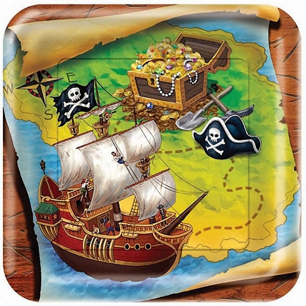 Creative Converting Buried Treasure Papperstallrik ( Multicoloured One Size