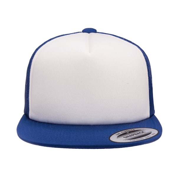 Flexfit By Yupoong Foam Trucker Cap Med Vit Front En Storlek R Royal/White/Royal One Size