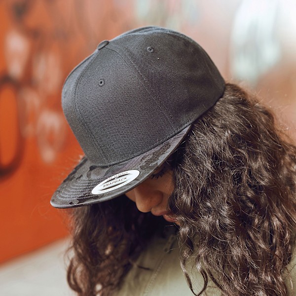 Flexfit Camo Visor Snapback Cap One Size Black Camo Black Camo One Size
