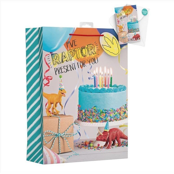 Giftmaker Dinosaurie-presentpåse (6-pack) XL Flerfärgad Multicoloured XL