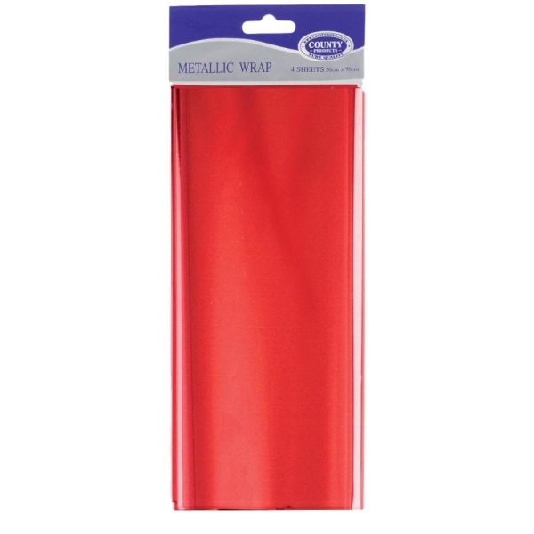 Länsbrevpapper Metalliskt omslagspapper (förpackning om 48) 7 Red 70cm x 50cm