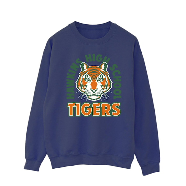 Netflix Mens Stranger Things Hawkins Arch Tiger Sweatshirt XXL Navy Blue XXL