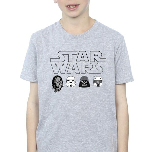 Star Wars Boys Character Heads T-Shirt 5-6 år Sports Grey Sports Grey 5-6 Years