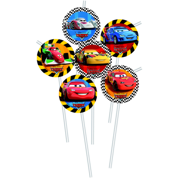 Cars Cartoon Character Disponibelt sugrör (paket med 6) One Size M Multicoloured One Size