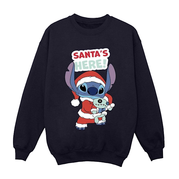 Disney Dam/Kvinnor Lilo & Stitch Santa´s Here Sweatshirt 5XL Navy Blue 5XL
