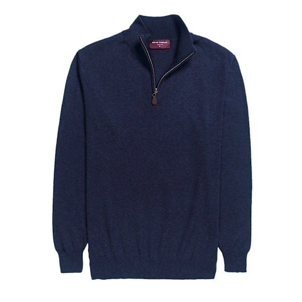 Brook Taverner Herr Dallas Zip-Neck Tröja S Marinblå Navy S