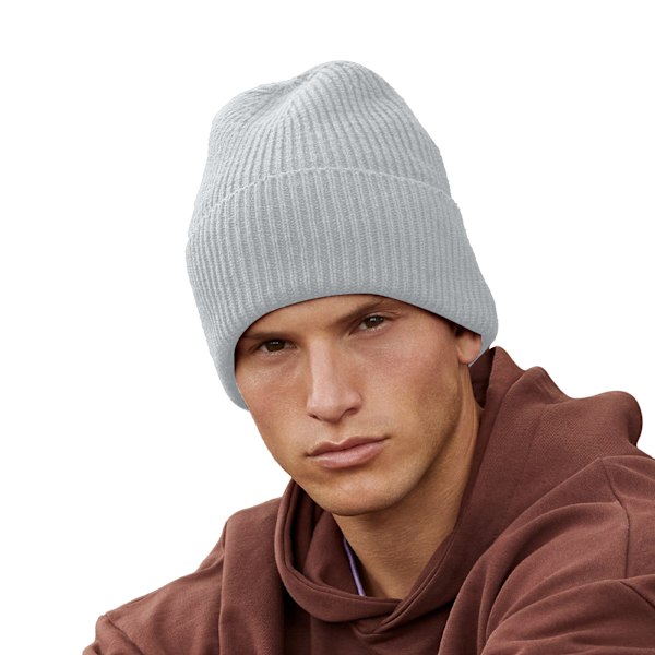 Beechfield Cuffed Recycled Oversized Beanie One Size Light Grey Light Grey One Size
