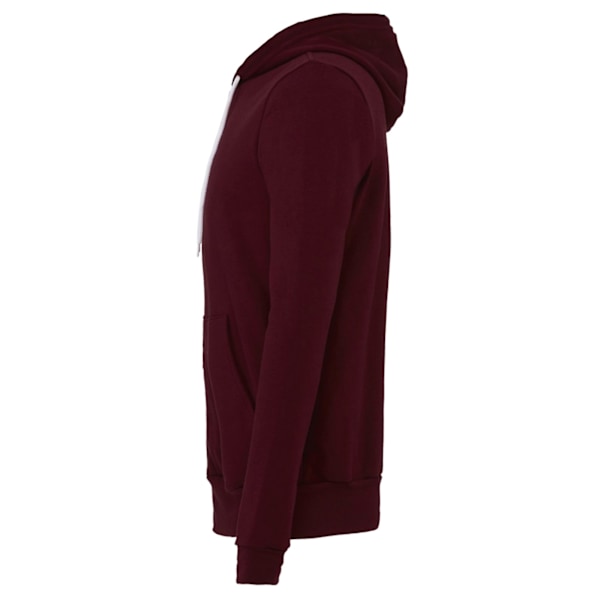 Canvas Unisex Dragkedja Polycotton Fleece Tröja med Huva / Luva Maroon L