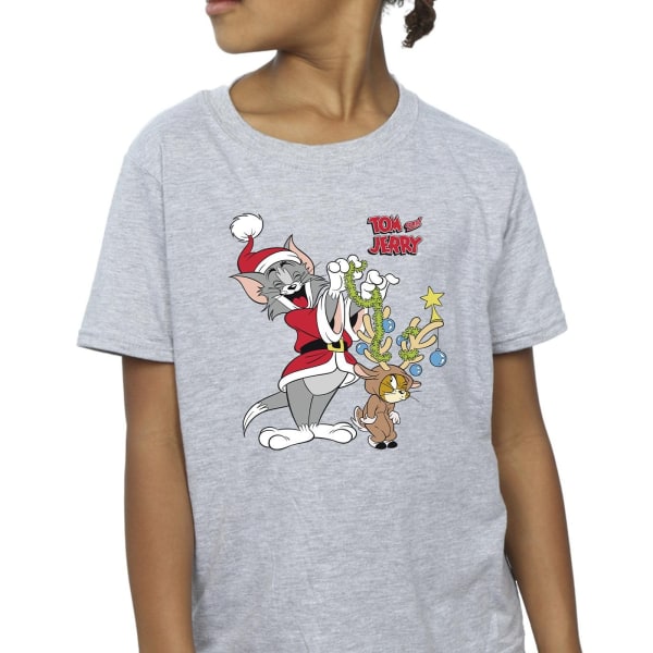Tom & Jerry Girls Jul Ren T-shirt i Bomull 5-6 År S Sports Grey 5-6 Years