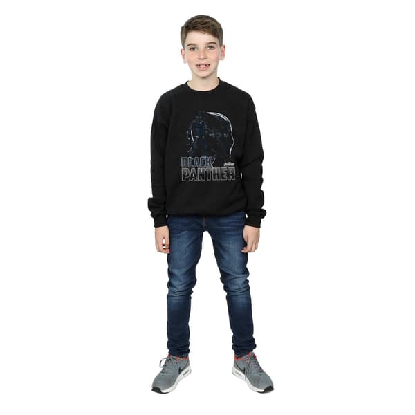 Marvel Boys Avengers Infinity War Black Panther Karaktär Sweatshirt Black 7-8 Years