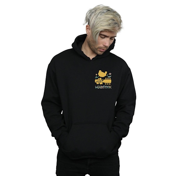 Woodstock Mens Breast Logo Hoodie M Svart Black M