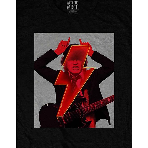 AC/DC Unisex Vuxen Angus Finger Horns Baktryck T-shirt XXL Svart Black XXL