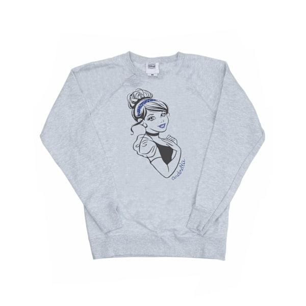 Disney Princess Dam/Damer Askungen Glitter Sweatshirt XL Heather Grey XL