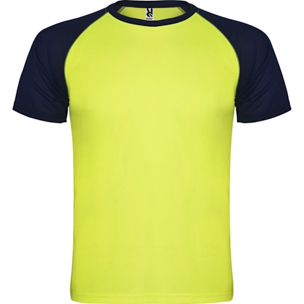 Roly Barn/Barn Indianapolis Kortärmad Sport T-shirt 1 Fluro Yellow/Navy Blue 12 Years