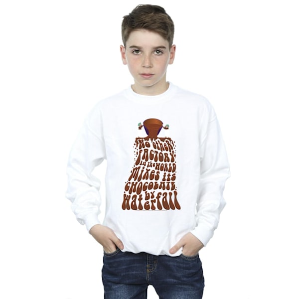 Willy Wonka Boys Chocolate Waterfall Sweatshirt 12-13 år Vit White 12-13 Years