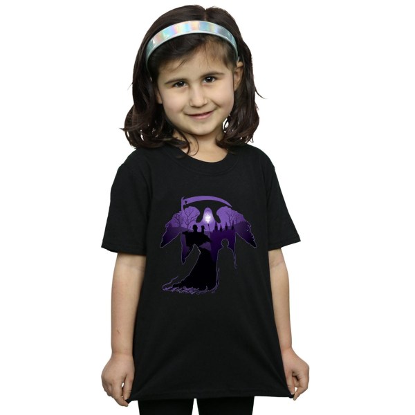 Harry Potter T-shirt i bomull med silhuett av kyrkogården, flickor, 7-8 år Black 7-8 Years