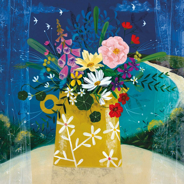 Julia Crossland Summer Posy inramad duktryck 40 cm x 40 cm Mul Multicoloured 40cm x 40cm