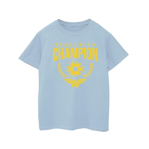 DC Comics Girls Wonder Woman Spela som en mästare Bomull T-Shir Baby Blue 7-8 Years