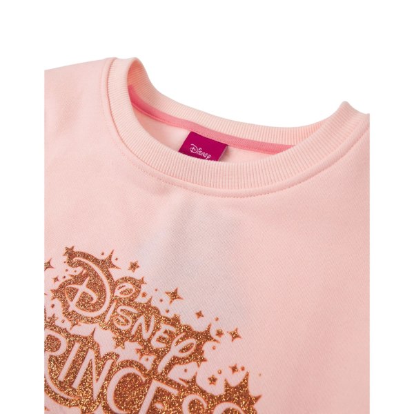 Disney Princess Girls Logo Glitter Casual Dress 6-7 Years Pink Pink 6-7 Years