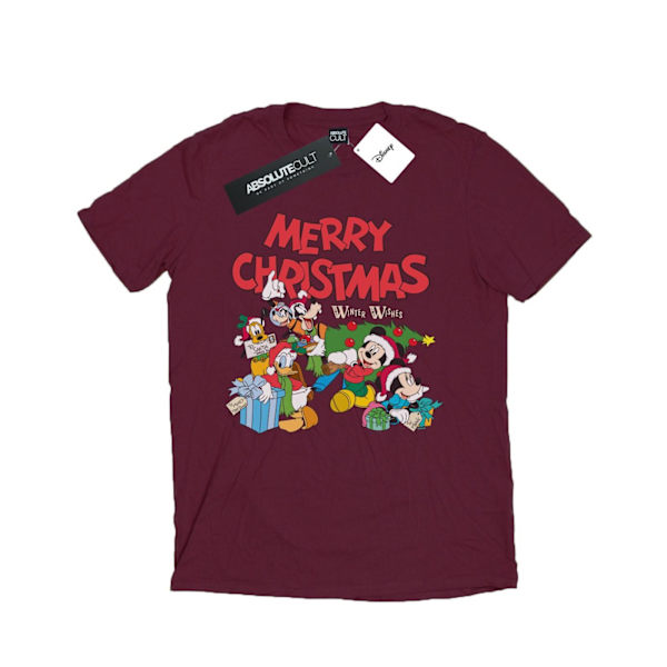 Disney Herr Mickey And Friends Winter Wishes T-shirt XL Bourgogne Burgundy XL