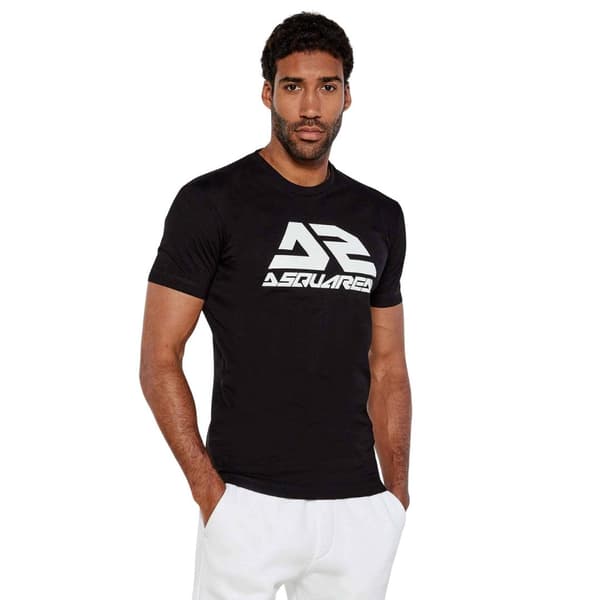 DSquared2 Herr T-shirt med djärv logotyp Cool Fit S Svart Black S