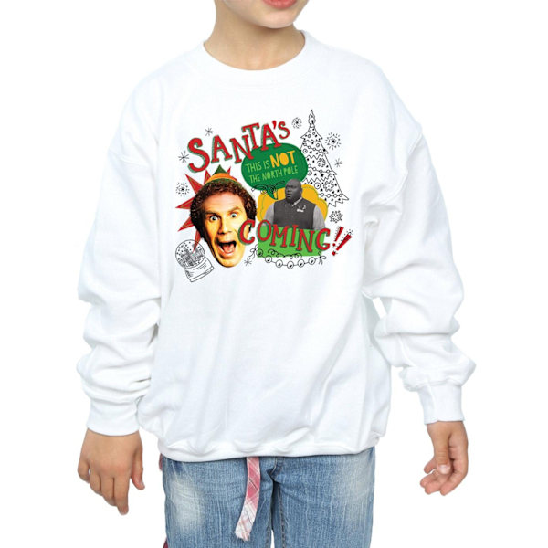 Elf Girls North Pole Sweatshirt 7-8 år Vit White 7-8 Years