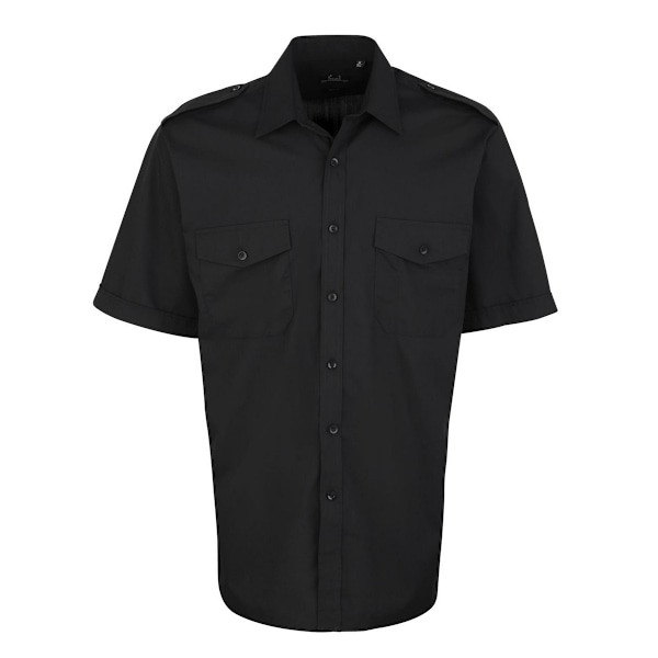 Premier Herr Kortärmad Pilotskjorta 16.5in Svart Black 16.5in