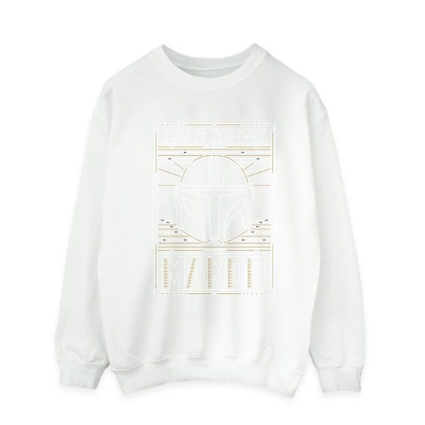 Star Wars The Mandalorian The Way Outline Helm Sweatshirt för män White S