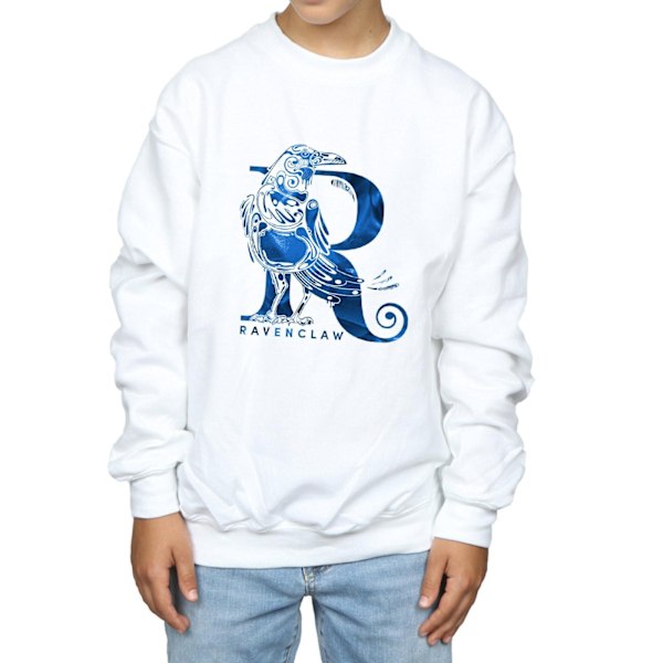 Harry Potter Pojkar Ravenclaw Raven Sweatshirt 7-8 År Vit White 7-8 Years