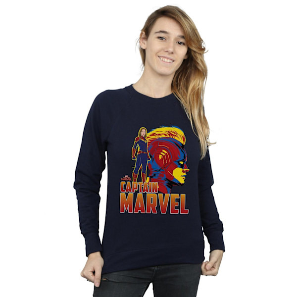 Marvel Dam/Damer Captain Marvel Karaktär Sweatshirt XXL Marinblå Navy Blue XXL