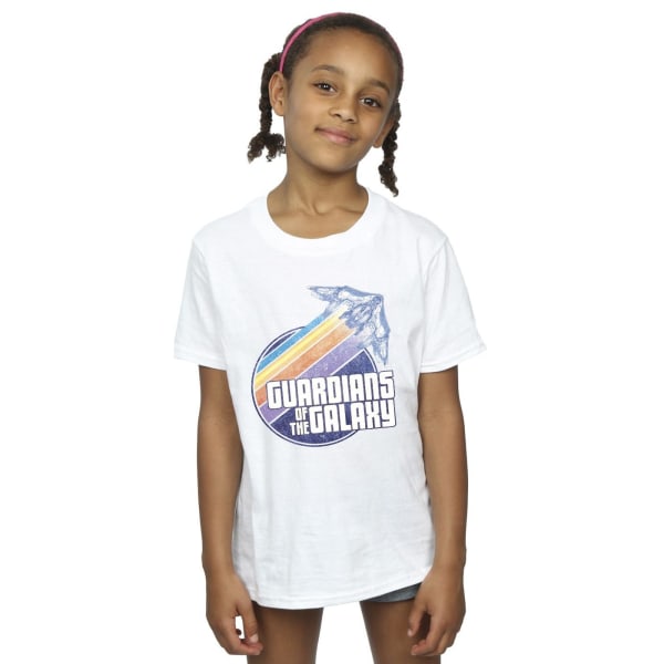 Guardians Of The Galaxy Girls Badge Rocket Cotton T-shirt 3-4 Y White 3-4 Years