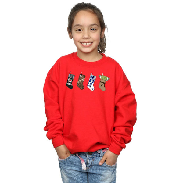 Star Wars Girls Julstrumpor Sweatshirt 7-8 år Röd Red 7-8 Years