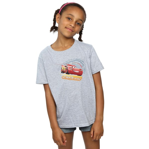 Cars Girls Lightning McQueen Bomull T-shirt 5-6 år Sports Grå Sports Grey 5-6 Years