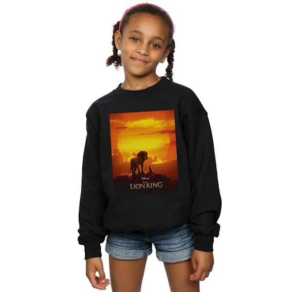 Disney Girls The Lion King Movie Sunset Poster Sweatshirt 5-6 år Black 5-6 Years