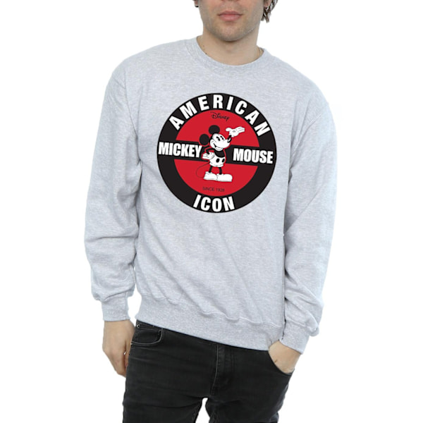 Disney Herr Mickey Mouse American Icon Sweatshirt L Sports Grey Sports Grey L