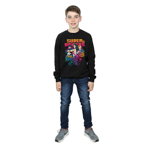 DC Comics Boys Super Powers Neon Floral Sweatshirt 9-11 år B Black 9-11 Years