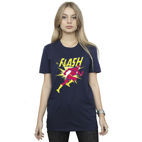 DC Comics Dam/Damer The Flash Running Bomull Boyfriend T-Sh Navy Blue XXL