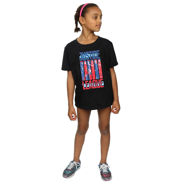 DC Comics Girls Justice League Movie Team Flag Bomull T-shirt 1 Black 12-13 Years