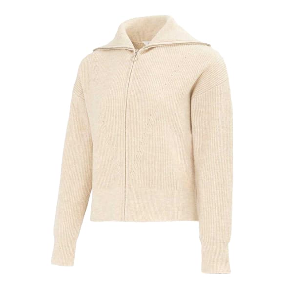 Miso Dam/Dam Ribbad Heldragkedja Vanlig Casual Kofta 8 UK Cream 8 UK