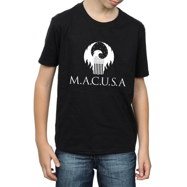 Fantastic Beasts Boys MACUSA Logo T-Shirt 5-6 år Svart Black 5-6 Years