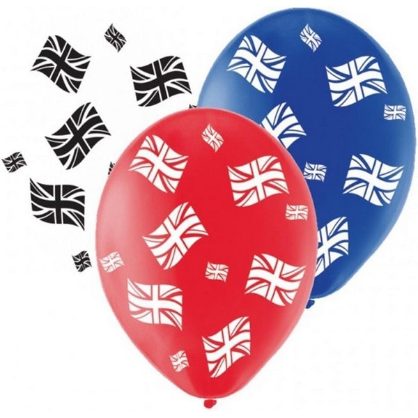 Amscan Great Britain Latex Union Jack Ballonger (6-pack) En Red/Blue/White One Size