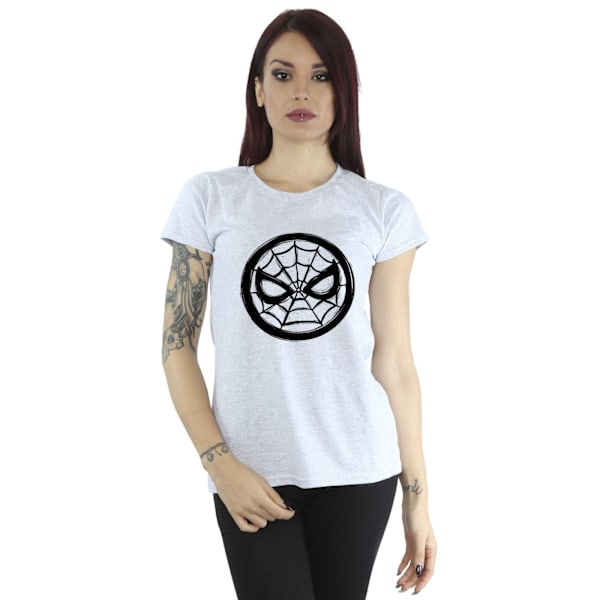 Marvel Dam/Kvinnor Spider-Man Bröstlogotyp Bomull T-shirt S Spo Sports Grey S