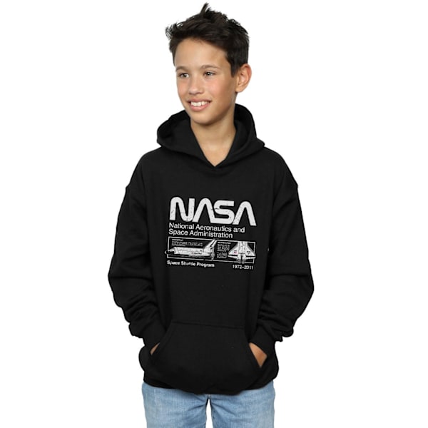 NASA Boys Space Shuttle Hoodie 7-8 år Svart Black 7-8 Years