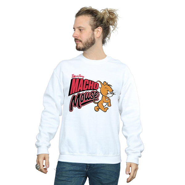 Tom And Jerry Herr Macho Mouse Sweatshirt M Vit White M