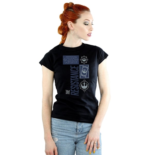 Star Wars Dam/Kvinnor The Last Jedi The Resistance Bomull T-Shirt XL Svart Black XL