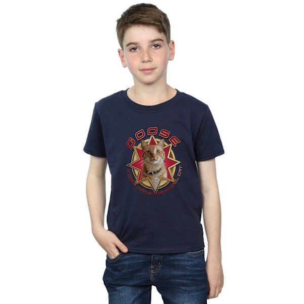 Marvel Boys Captain Marvel Goose Cool Cat T-shirt 12-13 år N Navy Blue 12-13 Years