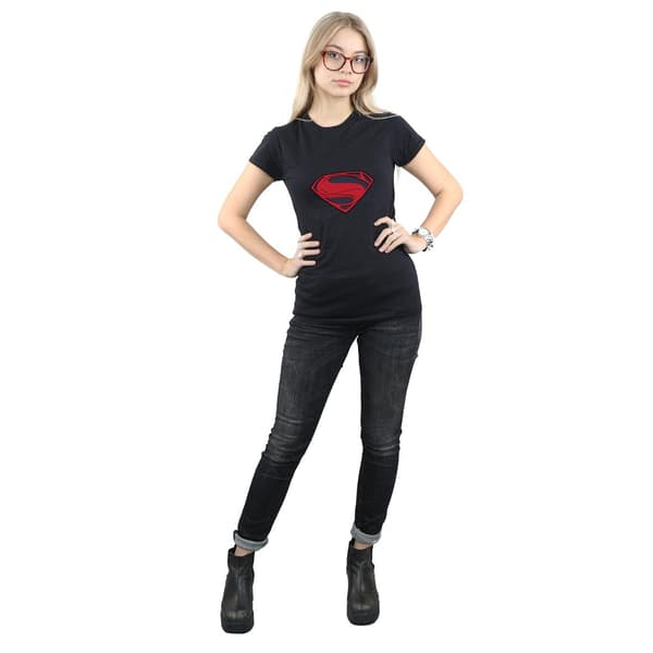 DC Comics Dam/Dam Justice League Film Superman Logotyp Bomull Black XL