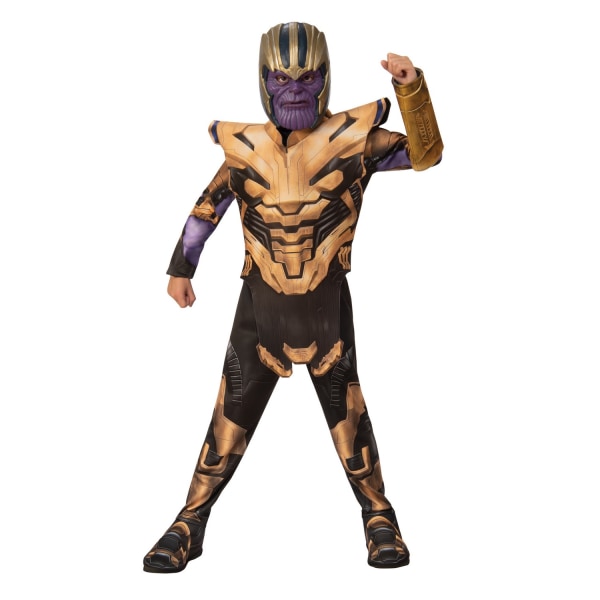 Avengers Endgame Thanos-dräkt för barn/barn 8-10 år svart Black/Gold/Purple 8-10 Years